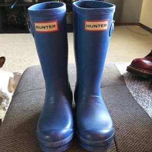 Kids Hunter Blue Rain Boots UK10/US11
